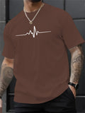 Riolio  Creative Graphic Printed T Shirts Summer Loose Casual Sports Men's Round Neck Clothes Fashion Simple Cotton Short Sleeved Tops