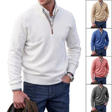 Riolio Winter Mens Cashmere Zipper Basic Sweater Men's Fleece Thicker Sweater Half Zipper Turtleneck Warm Pullover Male Slim Outer Wear