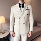 Riolio  Business Men's Clothing  groom suit Wedding suit men 3 Piece jacket vest pants new High-end business suit set dress