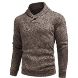 Riolio Autumn Long Sleeve Turtleneck Sweatshirts Button Solid Color Pullover Men Winer Breathable Sweaters Lapel Oversize Sweater