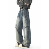 Riolio  Autumn Hip Hop High Street Men and Women Trendy Personality Straight Tube Washed Jeans Couple Loose Retro Casual Pants Harajuku