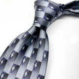 Riolio  New Luxury Silk Neckties Plaid Diamond Pattern Neck Ties For Men 10CM Casual Gray Green Soft Tie Groom Wedding Accessories