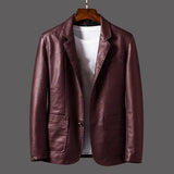 Riolio New Men Autumn Motorcycle Vintage Leather Jacket Coat Men Fashion Biker Button Pocket Design PU Leather Jacket Men 4XL