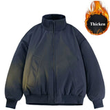 Riolio  American Retro Winter Bomber Jackets for Men Classic Short Padding Jackets Coats Fashion Men's Parkas Men Winter Clothing