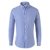 Riolio  Loose Fit Casual Long Sleeve Men's Shirt Business Casual Striped Stand Collar Spring New Arrival T-Shirt Style Male Fashion
