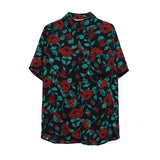 Riolio  Street Retro Short-sleeved Shirt Korean Style Trendy Loose Casual Floral Shirt