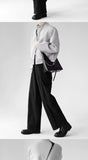 Riolio Korean Elegant Pants Fake Pocket Decoration Wide-leg Pants Autumn New American Style Design Sense Spliced Straight Suit Trousers