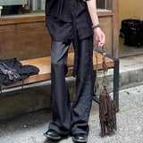 Riolio  Mens Trousers With Straps Drapes Casual Pants Streetwear Fashion Dark Personality Versatile Straight Pants Men'S Clothing