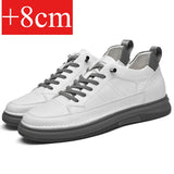 Riolio  Spring Autumn Men's Inner Heightening Shoes Leather Sports Casual Shoes Invisible Height Increasing Shoes Men Sport Elevator 8CM