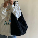 Riolio Casual Nylon Shoulder Bag Female Large Capacity Crossbody Bag Black Solid Color Tote Bag Travel Portable Handbag Cool Hobo Bag