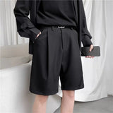 Riolio  Summer Suit Shorts Men Fashion Business Dress Shorts Men Streetwear Loose British Style Suit Shorts Men Black Formal Shorts