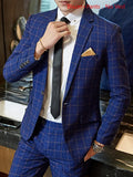 Riolio  Blazer Vest Pants Groom Wedding Dress Stage Party Suit Three Piece Set and Two Piece Set Mens casual business classic plaid suit