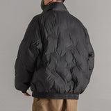 Riolio Winter American Fashion Vintage Parkas Jackets For Men Outdoor Windbreaker Y2K Casual Padding Coats Loose Embroidery Down Jacket