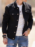 Riolio Men Streetwear Fashion Slim Denim Jacket High quality Male Simple solid Casual Jacket Coat