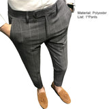 Riolio Spring Men Pants Korean Slim Fit Men Casual Ankle Length Pants Streetwear Men High Quality Black Gray Dress Suit Pant Man