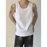 Riolio  Summer New Men's Ribbed Vest Loose Sleeveless Sports Base Layer