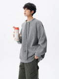 Riolio  hoodie Men Solid Color Round Neck Sweatshirt Long Sleeve Pullover Soft Comfortable Crewneck Sweatshirt For Autumn Casual Wear