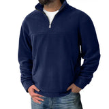 Riolio  Men's Fleece Half-Zip Pullover Casual Stand Collar Sweatshirt with Side Pockets