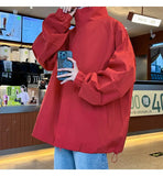 Riolio New jacket man Spring Windbreaker Men's Casual Climbing Waterproof Jacket Solid Lapel coat Unisex Fashion Gorpcore Youth