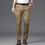 Riolio  Summer Men's Lce Silk Pants Ultra-thin Soft Comfortable Solid Color Elastic Business Casual Straight Trousers Luxury Brand Khaki
