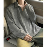 Riolio  Spring Long Sleeved T-shirt Men Fashion Lapel T Shirt Men Streetwear Korean Loose Casual T Shirt Mens Polo Shirt Male Hoodie