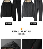 Riolio Winter Soild Color Men's Sets Thick Fleece Two Pieces Set Mens Set Warm Cashmere Tracksuit Outerwear Casual Brand Clothing