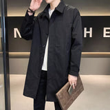 Riolio Trench Coat For Men High-end Autumn And Winter Thin Overcoat High Street Japan Style Thin Long Jackets Men Coat Fashion Clothing