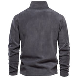 Riolio Brand Quality Thicken Warm Fleece Jacket for Men Zipper Neck Pullover Men's Sweatshirt Soft Shell Mens Jacket