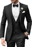 Riolio  3 Pieces Blazer Vest Pant Fashion Marriage Costume New Solid Suits for Men Slim Fit Groom Wedding Suits Tuxedo Best Man