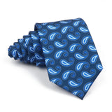 Riolio  High Quality Classic Men's 7.5cm Tie Soft Smooth Green Blue Colorful Paisley Flower Necktie Daily Wear Business Accessories Gift
