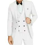 Riolio  Formal Elegant Men Suit Slim Fit 3 Piece Blazer Vest Pants Sets Tuxedo Set for Wedding Double Breasted Notched Lapel Men Suit