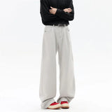 Riolio  White Jeans Men Straight Leg Drag Pants Classic Plain Denim Trousers Unisex Neutral Minimalist Jeans Wholesale Fashion 2025