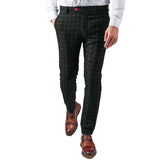 Riolio  Autumn Men's Classic Plaid Suits Pants Wool Trousers Italian-style High-waist Slim Casual Fashion Straight leg Long Pant For Men