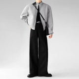 Riolio Korean Elegant Pants Fake Pocket Decoration Wide-leg Pants Autumn New American Style Design Sense Spliced Straight Suit Trousers