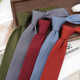 Riolio  Classic Knitted Neck Ties For Men Women 6cm Soft Narrow Green Navy Neckties Casual Shirt Daily Wear Suit Accessories Cravat Gift