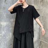 Riolio  XS-4XL Mens T-Shirt Irregular Dark Style Cotton T-Shirt Summer Streetwear Y2k Fashion Campus Trend Top Men'S Clothing New