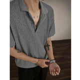 Riolio  Men's Cotton Polo Shirt Simple Plain Striped Short Sleeve Comfortable Casual Summer Wear T Shirt Breathable Fashion Top