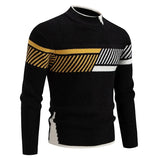 Riolio High Quality Men's New Autumn and Winter Casual Warm Color Block Sweater Knit Tops Man Clothes