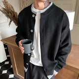 Riolio  Old Money Vintage Cardigan Coat Light Luxury Knitted Lapel Long Sleeve Men Sweater Jacket Leisure Premium Quality Knitwear M-3XL