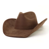 Riolio  Western Big Roll Brim Cowboy Hat Top Cap for Men Women Pink Cowgirl Hat Felt Fedora Hats Outdoor Riding Sun Hat