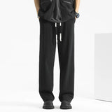 Riolio  Khaki Color Pure Cotton Linen Men's Summer Casual Sports Pants Loose Fit Straight Leg Trousers Faionable Urban Sle