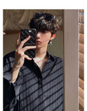 Riolio Korean Version Solid Color Elastic Fashionable Top Men Solid Color Free Long-sleeved Shirt for Autumn New High-end Trendy Shirt