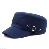 Riolio Washed Cotton Flat Caps Summer Autumn Adjustable Belts Army Cap Military Style Cadet Chapeau Women Men Outdoor Painter Hats