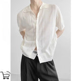 Riolio Korean style summer high street men and women hip-hop hollow knit collar short sleeved couple loose retro casual T-shirt top y2k