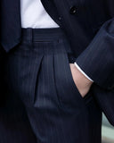 Riolio  Business Men's Suit 2 Pieces Blazer Pants Bow Collar Double Breasted Buckle Formal Work Wear Wedding Prom
