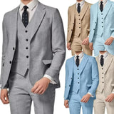Riolio  Men's Blazer Vest and Pant Set, Notched Lapel, Wedding Banquet, Evening Party, Male Suit, Elegant Tuxedo, 3 Piece