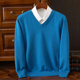 Riolio  Super Cashmere Sweater Men Thick Pullover Autumn Winter Warm Classic V-neck Clothes Male Jumper Jersey Hombre Pull Homme 4XL