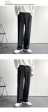Riolio New Men White Straight Pants Fashion Korean Loose Suit Trousers Casual Draped Baggy White Wide Pant Male Streetwear
