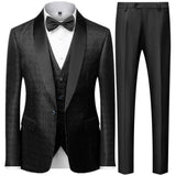 Riolio Coat Vest Pants 3 Piece Suit Set Luxury Groom Wedding Dress Party High End Waistcoat Slim Fit Lapel Blazer Jacket Men Trousers