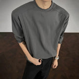 Riolio  Mens T-Shirt Deconstructed Plain Casual T-Shirt Streetwear Fashion Daily Versatile Outdoor Trend Long-Sleeved Top Men'S Clothing